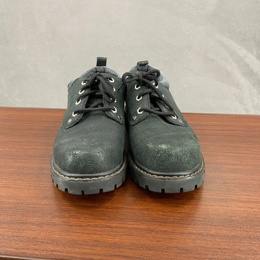 Skechers Alley Cats 7111 Mens US 9.5 Dress Shoes Black Leather Lace Up Oxford